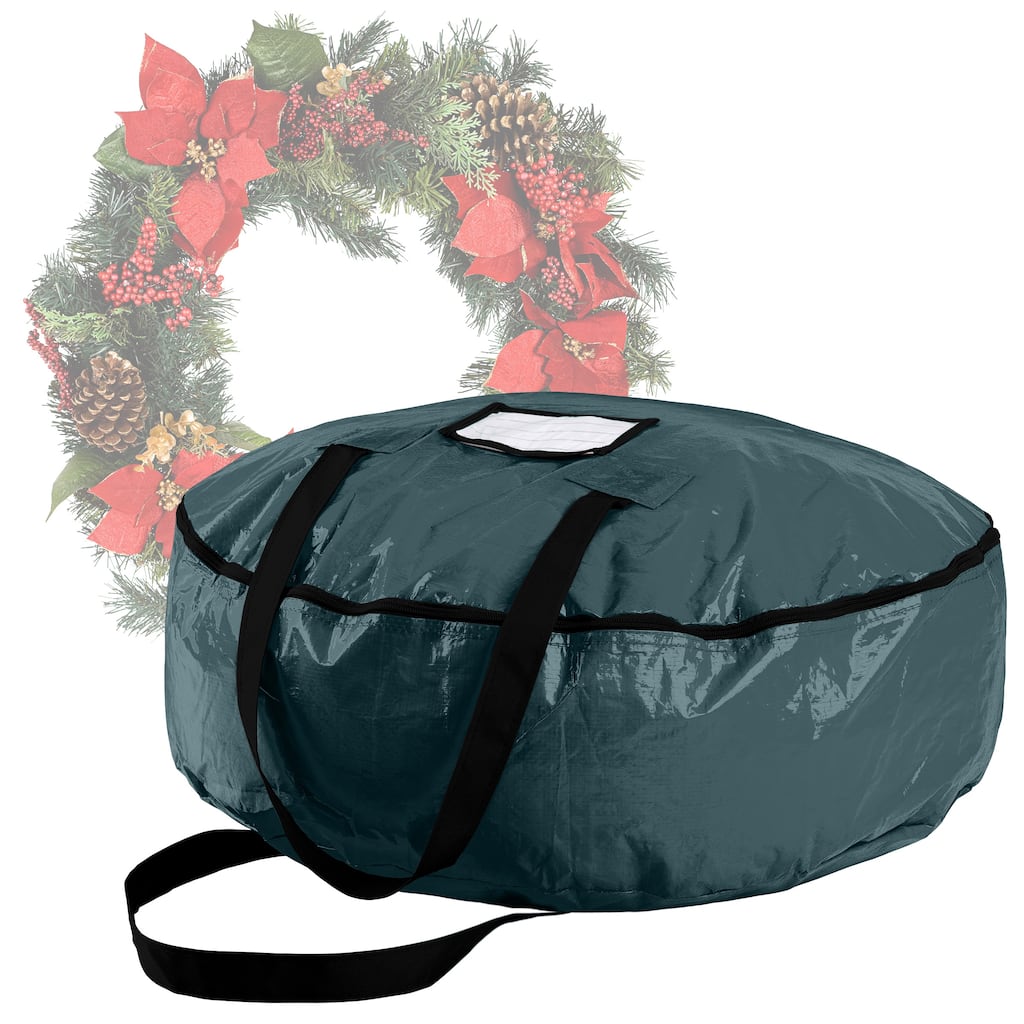 Christmas Wreath Storage Bag - 24-Inch Zippered Tote with Handles by Elf Stor - 24"