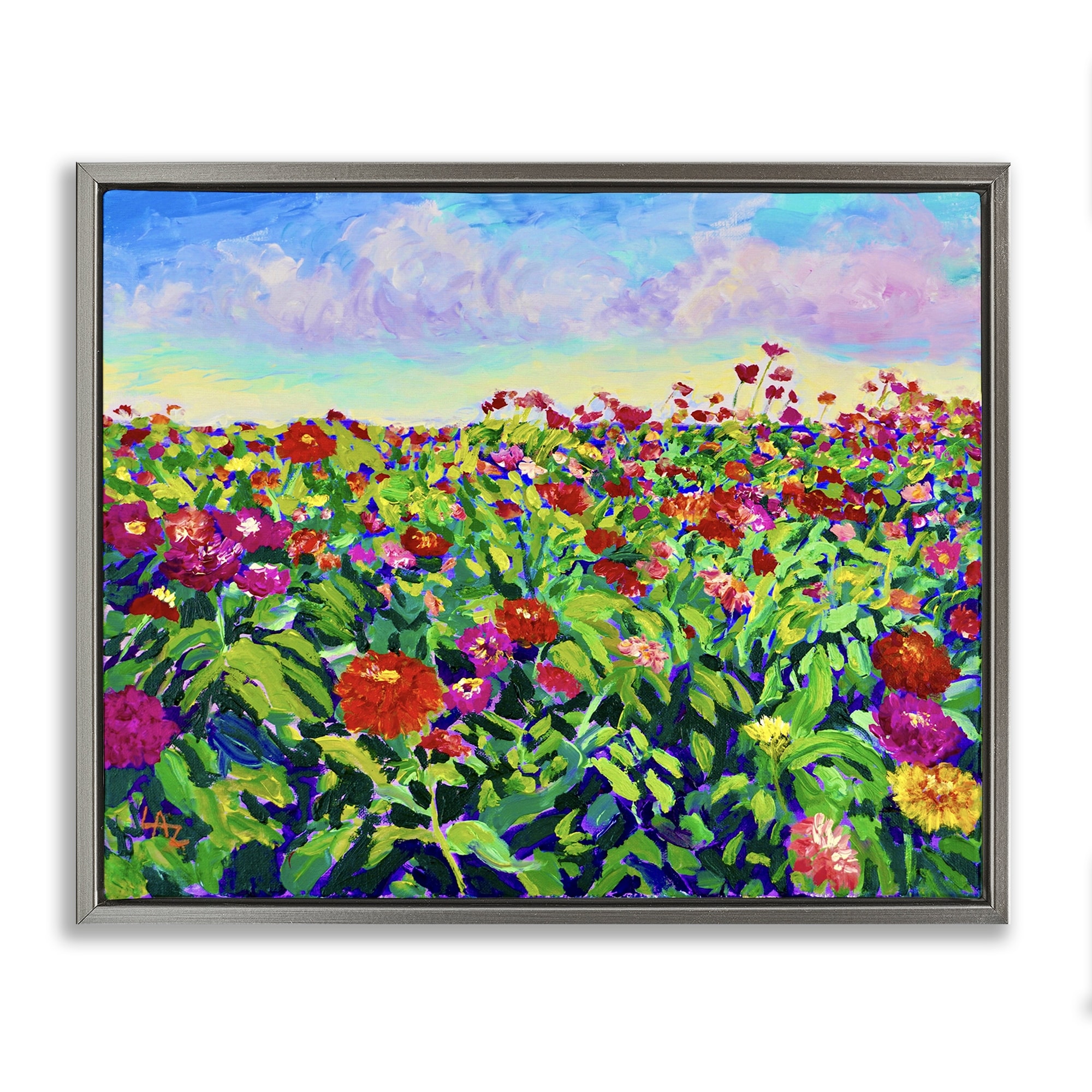 Stupell Hot Summer Blooms Framed Floater Canvas Wall Art Design By Lee Ann Zirbes