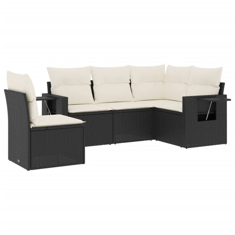 vidaXL Patio Sofa Set with Cushions Outdoor Conversation Furniture Poly Rattan