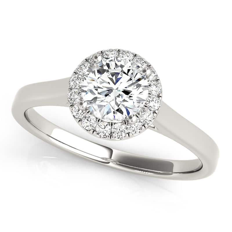 Auriya 14k-White Gold Lab Grown Round Diamond Halo Engagement Ring 0.50 to 5.00 ct. tw. (F-G VS) - 5.5 - 1.75 ct. tw.