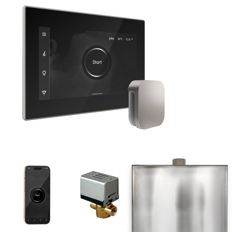 Mr Steam BX Xbutler Package Steam Shower Control Package with Isteamx - Black / Brushed Nickel