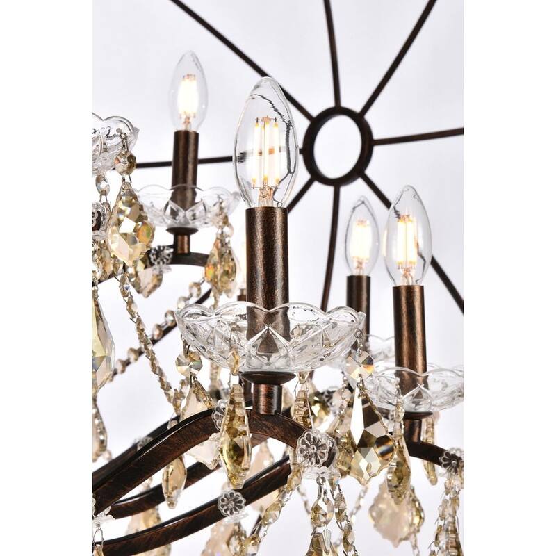 Royce Edge 25-Light Dark Bronze Chandelier - dark bronze (royal cut clear crystals)