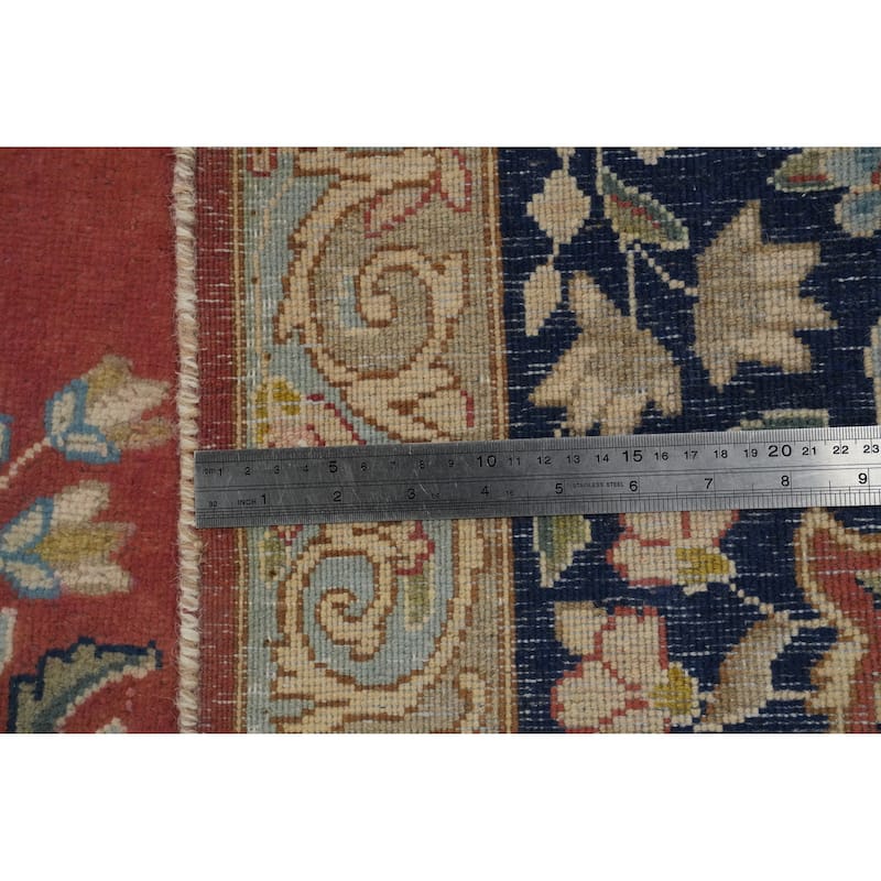 Hand Knotted Oriental 100% Wool Carpet Traditional Floral Oranges & Rust Kerman Area Rug - 13' 0'' X 9' 9''