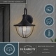 preview thumbnail 1 of 6, VAXCEL Dunlap 12.5 in. H 1-Light Black Coastal Outdoor Wall Sconce, Durable Steel, Clear Seeded Glass Shade, LED Compatible Textured Black - 9-in W x 12.5-in H x 10.75-in D