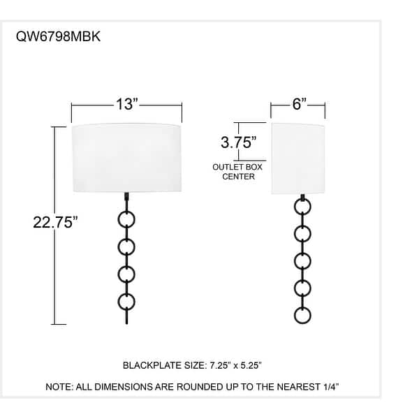 Baynes 2-Light Matte Black Wall Sconce