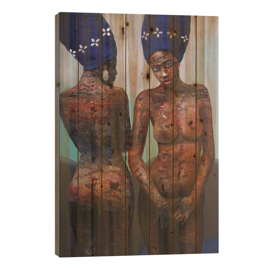 Scarifice Print On Wood by Segun Aiyesan - Multi-Color