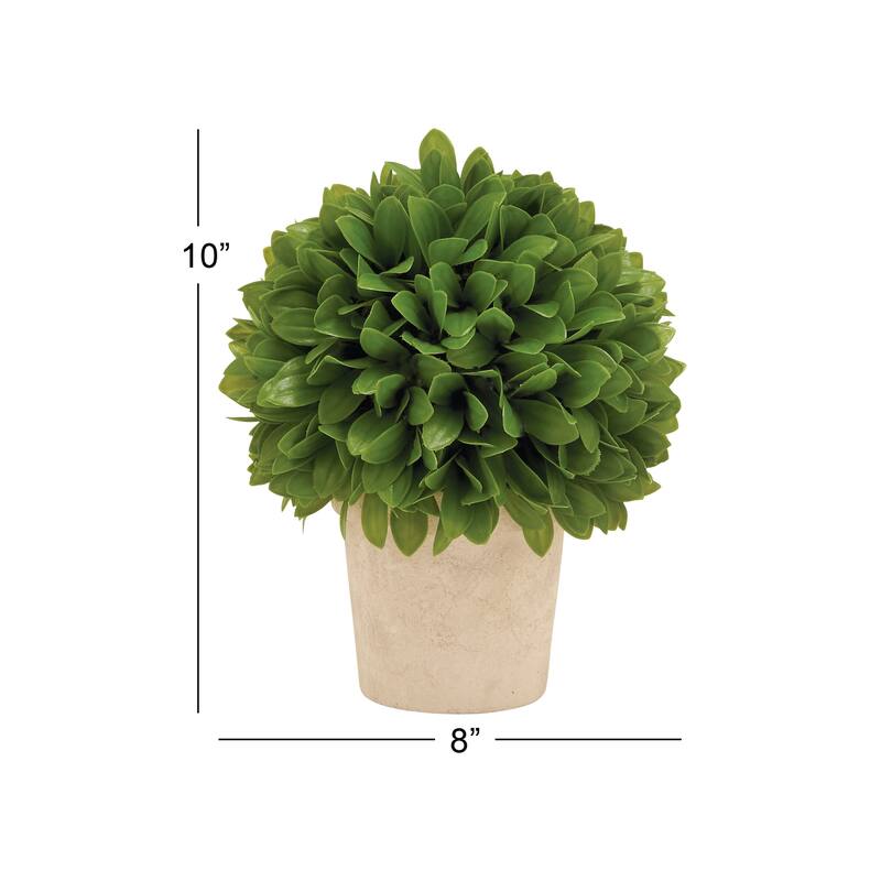 Green Potted Leaf - Green/Tan - 8 x 8 x 10