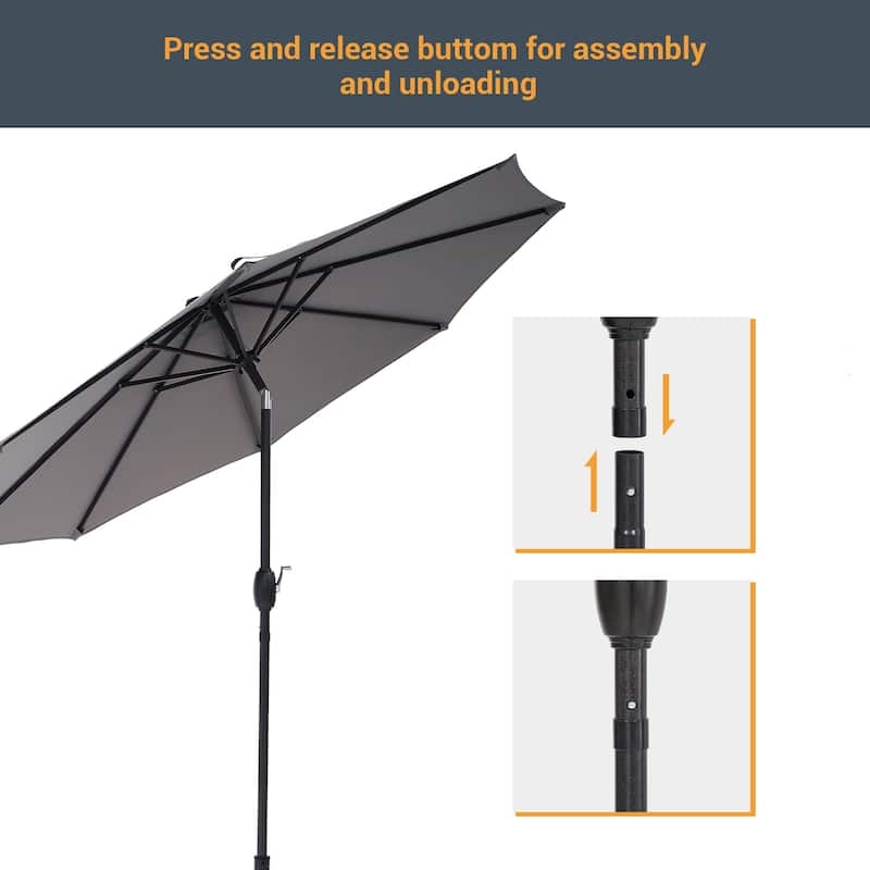 LIVOOSUN 9ft Patio Umbrella Outdoor Table Umbrella with Tilt and Crank