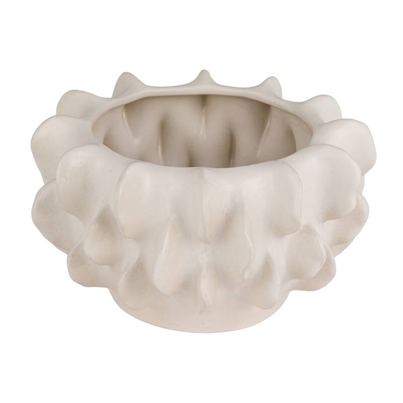 Stoneware Sculptural Planter - White