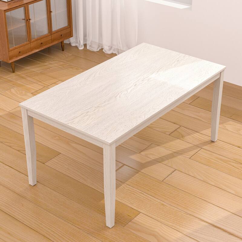 Javlergo 67 Inch Modern Wood Dining Table, Solid Wood Rectangular Dining Table for Kitchen - Grey
