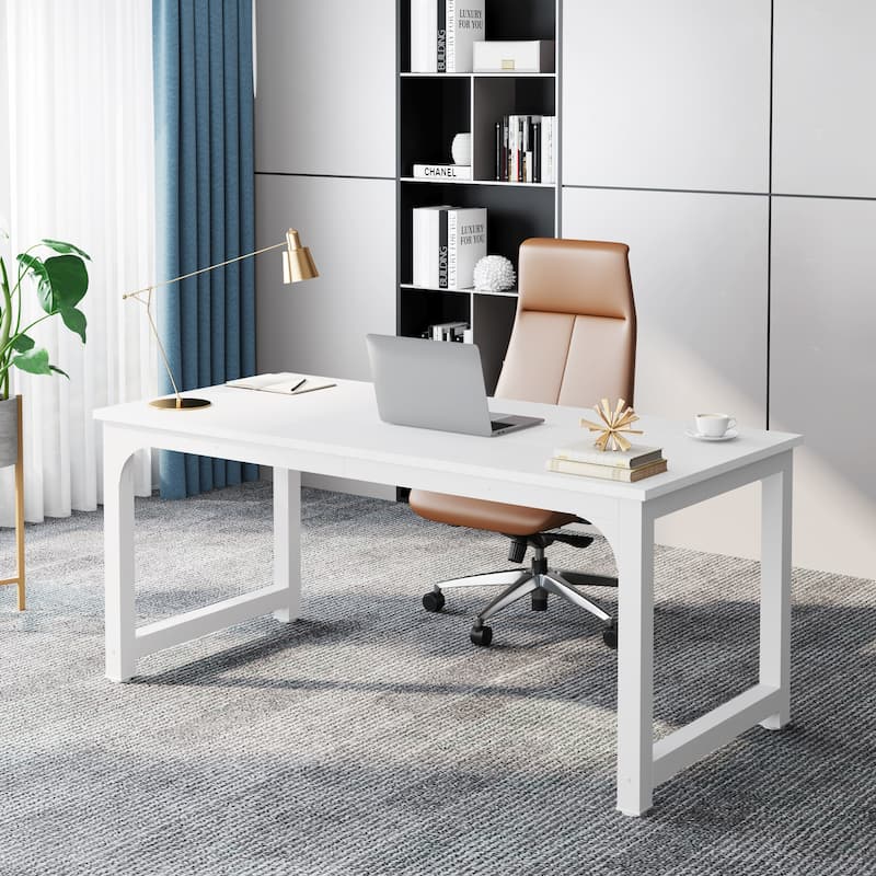 63" Modern Computer Desk for Home Office - White