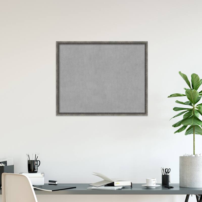 Amanti Art Burnished Concrete Narrow Framed Magnetic Board