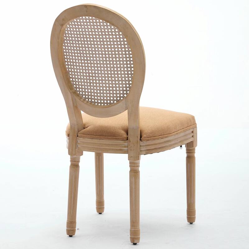 Set of 2 French Style Dining Chairs with Solid Wood Frame