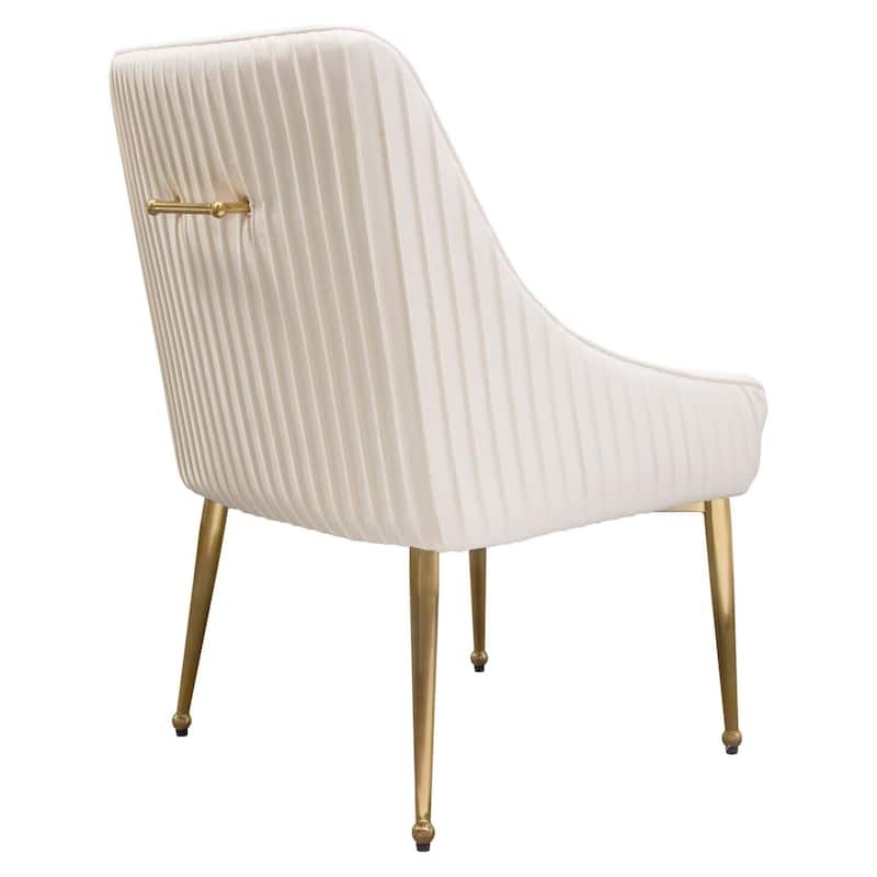 Gold/Beige Velvet Upholstered Metal Frame Dining Chair, Set of 2, Sturdy Dining Chair for Dining Rooms - 24.6