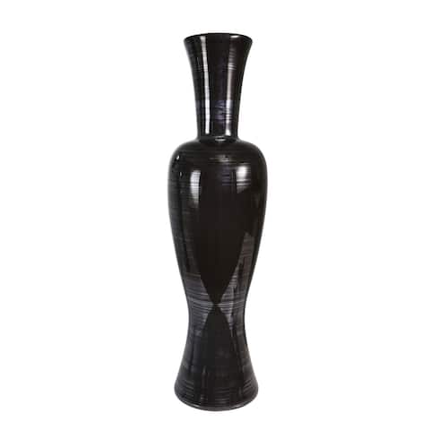 Ceramic 28" Vase, Pearl Black 28"H