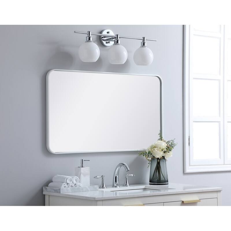 Ezra Soft Corner Metal Rectangular Mirror