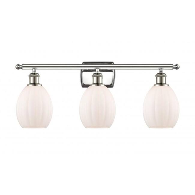 Innovations Lighting Eaton 3 Light 26" Wide Bathroom Vanity Light - Polished Nickel / Matte White