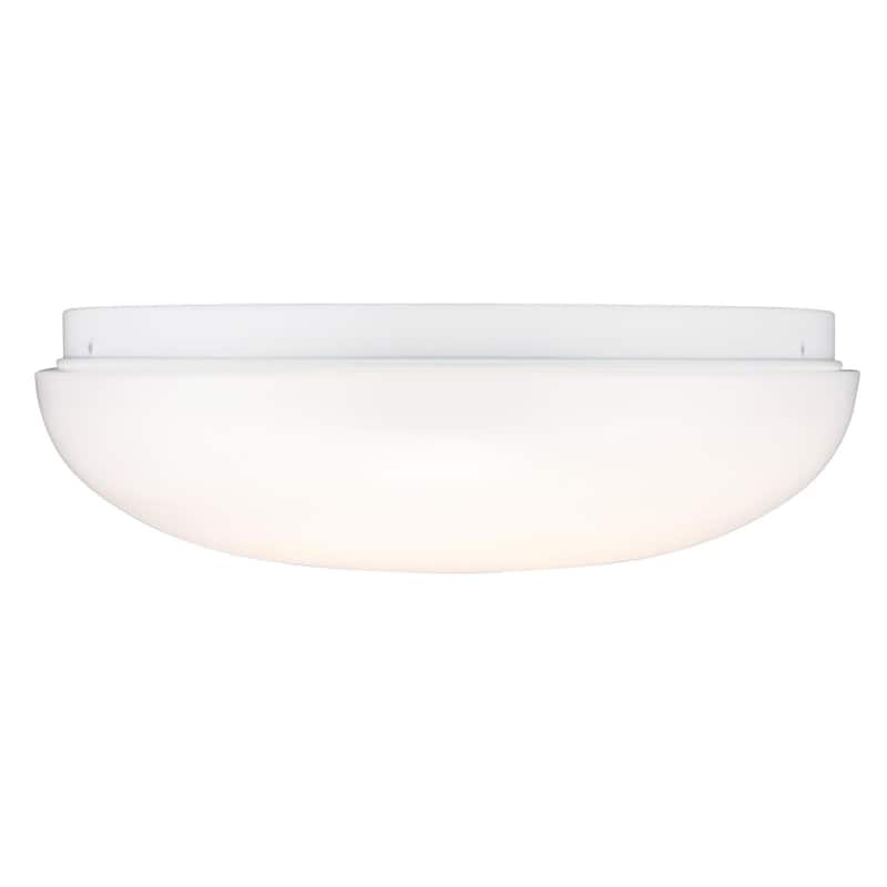 Westinghouse 11-Inch Round LED Indoor Flush Mount Ceiling Fixture, White Finish with White Acrylic Shade