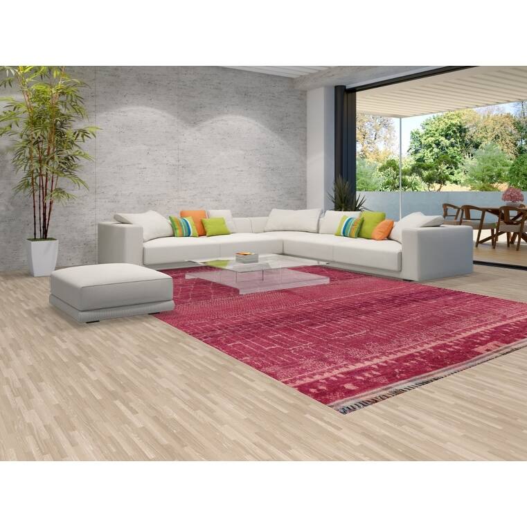 Plush Trellis Moroccan Large Area Rug Handmade Wool Carpet - 9'6" x 14'7"