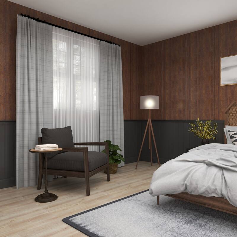 Bronze Metal Side End Accent Table with Brown Wood Top