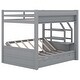 preview thumbnail 15 of 18, Convertible Design Wood Full Size Bunk Bed with Storage Staircase, Bedside Table, and 3 Drawers