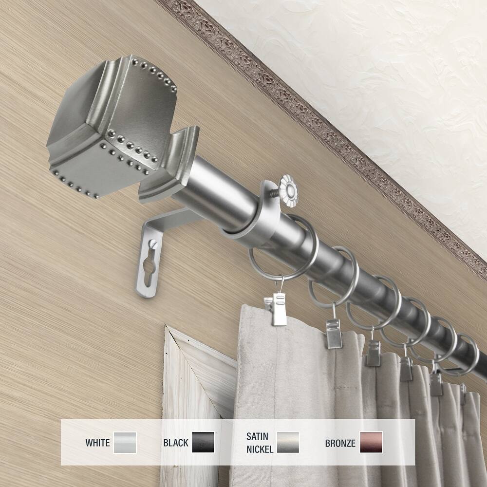 InStyleDesign Xavier 1 inch Diameter Adjustable Curtain Rod