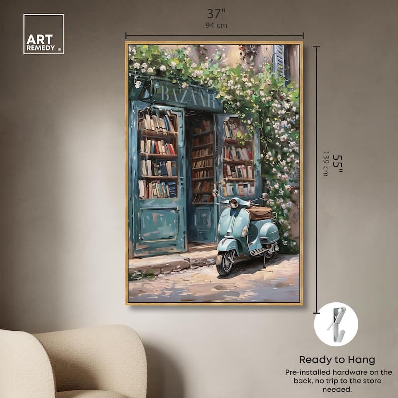 Quaint Bookstore Canvas by Art Remedy