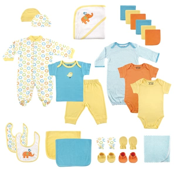 slide 1 of 1, Luvable Friends Baby Unisex Layette Gift Cube, Yellow Bird, 0-6 Months - Yellow Bird 0-6 Months - Yellow Bird