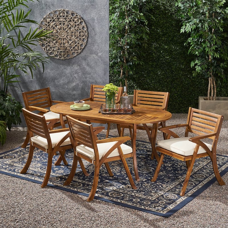 Hermosa Acacia Wood Outdoor 7-piece Dining Set by Christopher Knight Home