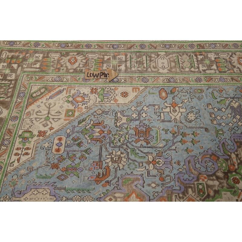 Traditional Tabriz Persian Area Rug Hand-Knotted Geometric Wool Carpet - 6'7"x 9'10"