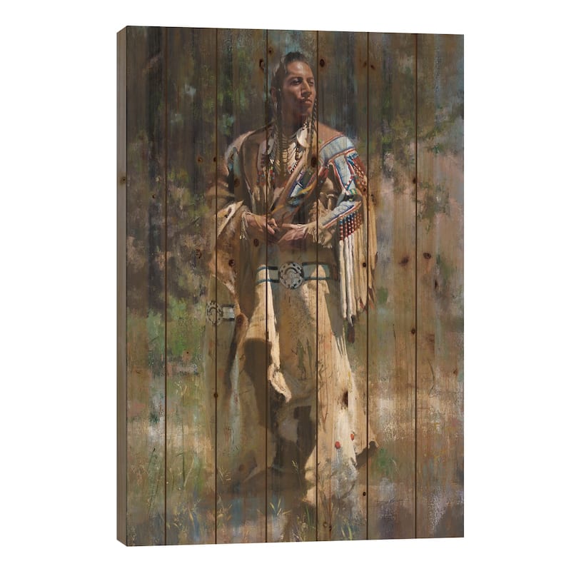 His Stately Attire Print On Wood by David Edward Kucera - Multi-Color - 26x18x1.5