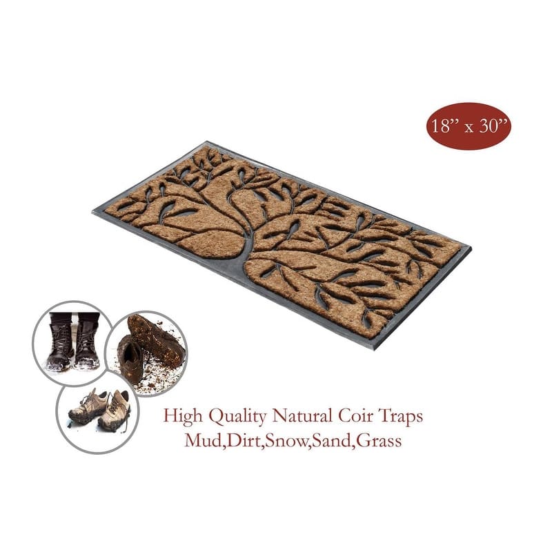 A1HC Handcrafted Molded Rubber and Coir Doormat