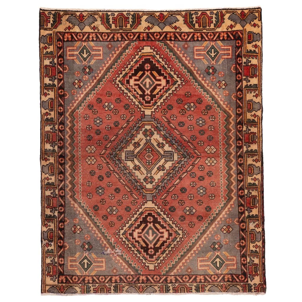 ECARPETGALLERY Hand-knotted Andelz Red Wool Rug - 4'9 x 6'0