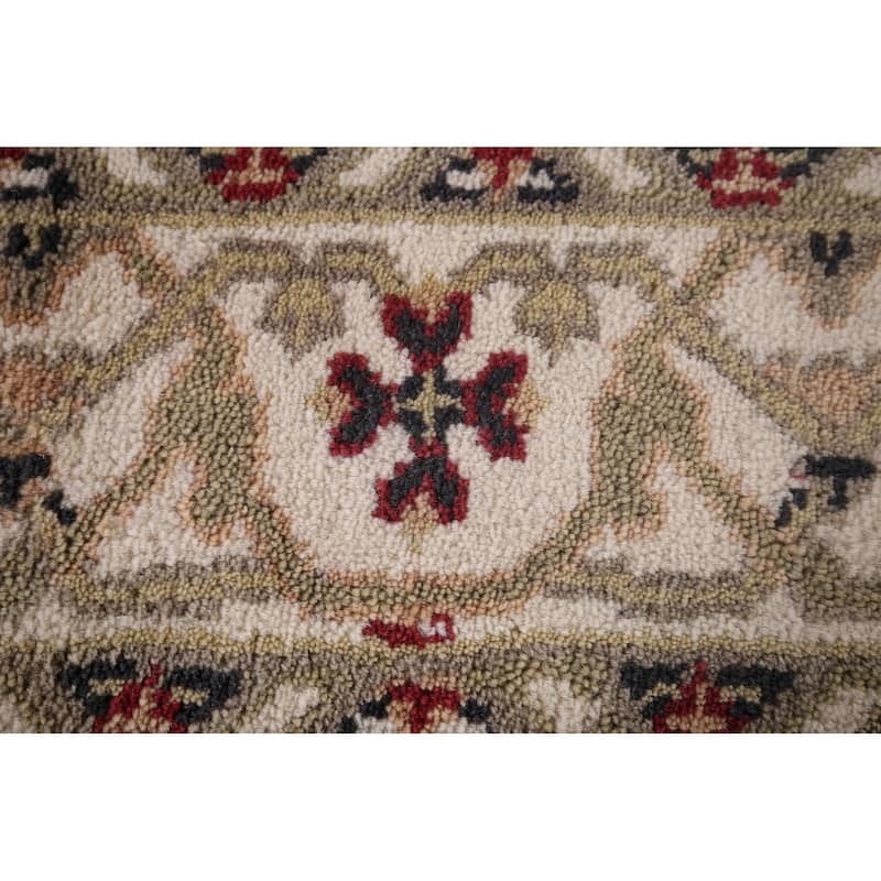 Oushak Indian Rug Hand-Knotted Transitional Floral Wool Carpet - 4'0"x 6'3"