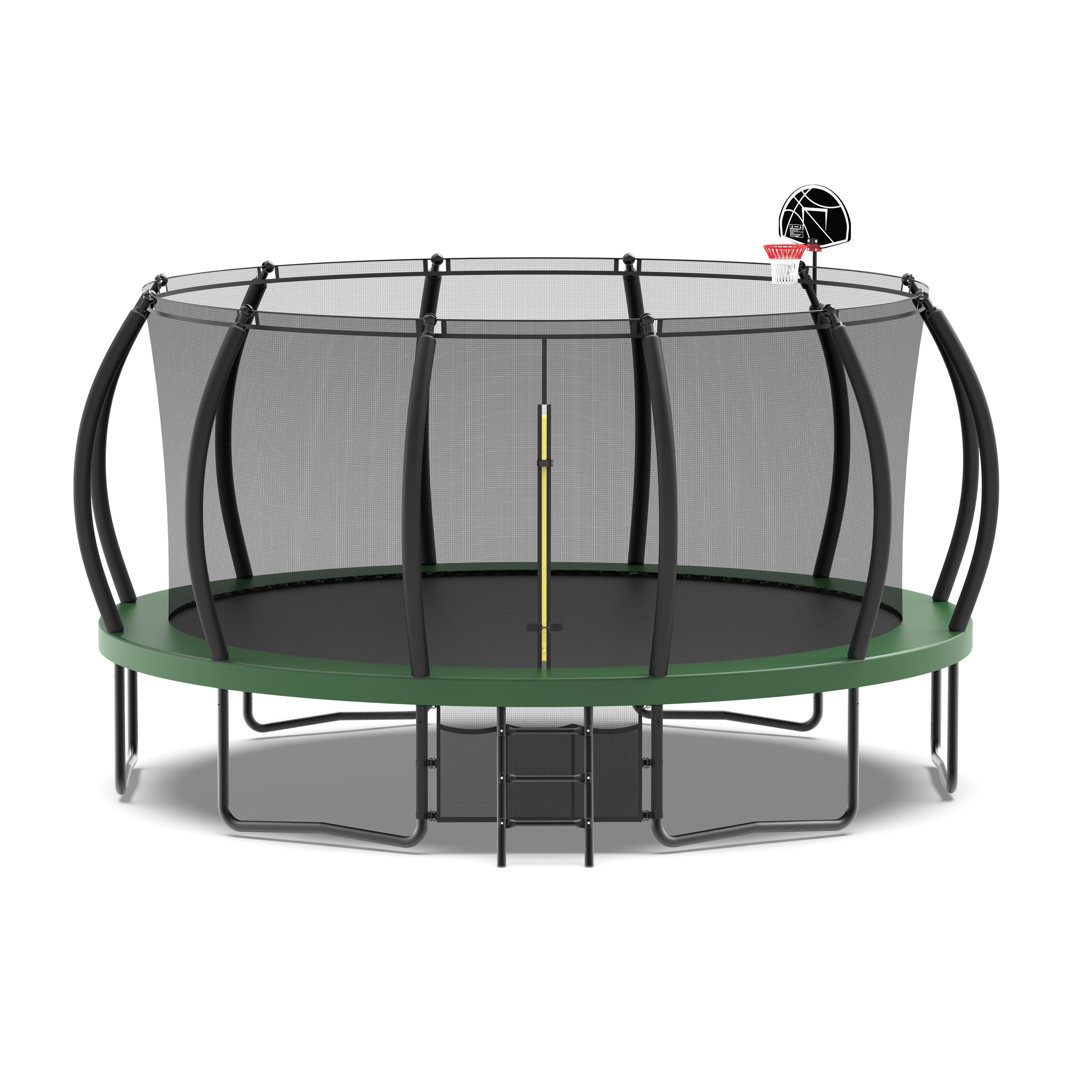 Jump into Fun: 16FT Outdoor Trampoline with Safety Net Hoop Ladder and Shoe Bag - Overstock - 37939333