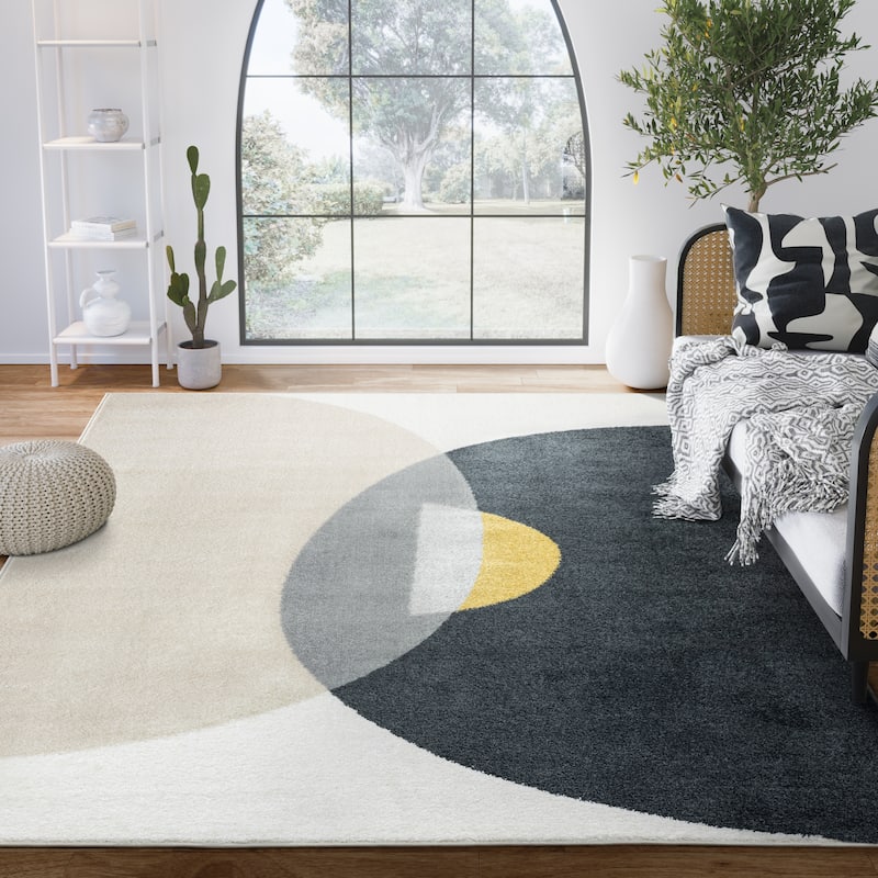 Half Rugs Abani Rugs Deco DEC170A Modern Half Circle Area Rug - Overstock - 42568555
