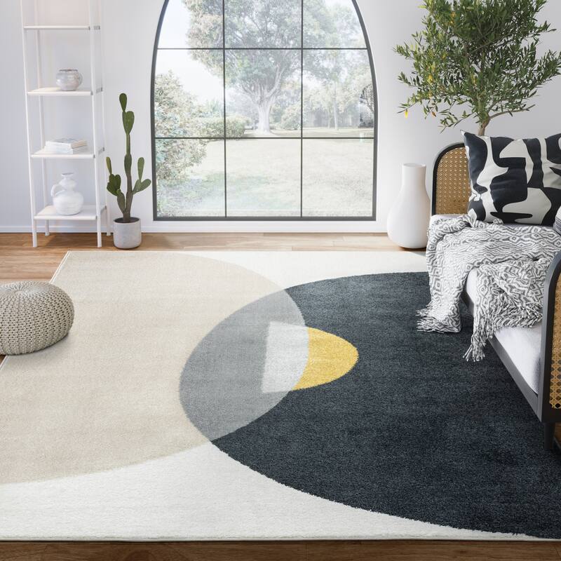 Abani Rugs Deco DEC180A Modern Abstract Area Rug - 4' x 6'