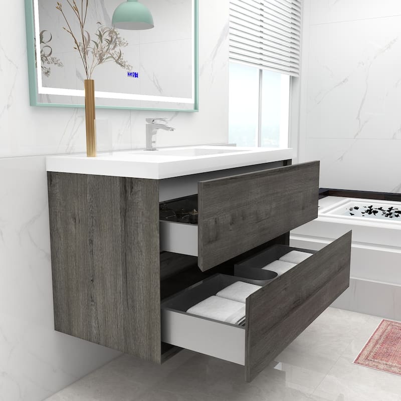 Selina 42" Wall Mounted Vanity with Single Sink - 42