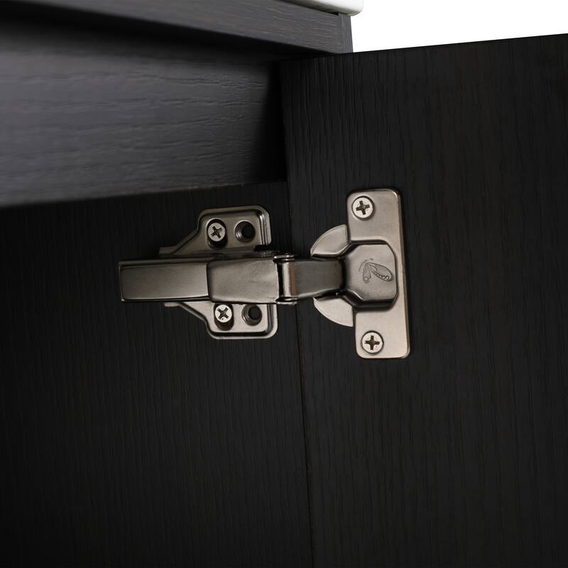 GDFStudio - Lisbon Modern Minimalist Freestanding Bathroom Vanity Cabinet with Soft Close Doors, Open Shelf, Sink NOT INCLUDED