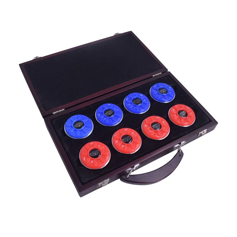 Hathaway Shuffleboard Pucks with Case - Set of 8
