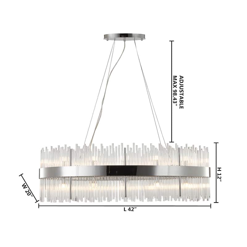 Transitional 24-Light Chrome Oval Stainless Steel Frame Chandelier