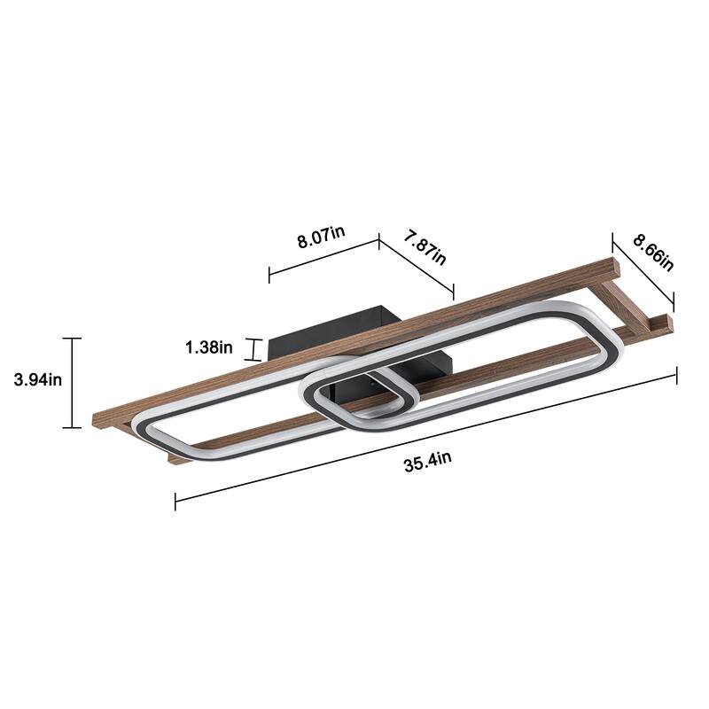 Modern Farmhouse Rectangle LED Semi Flush Mount