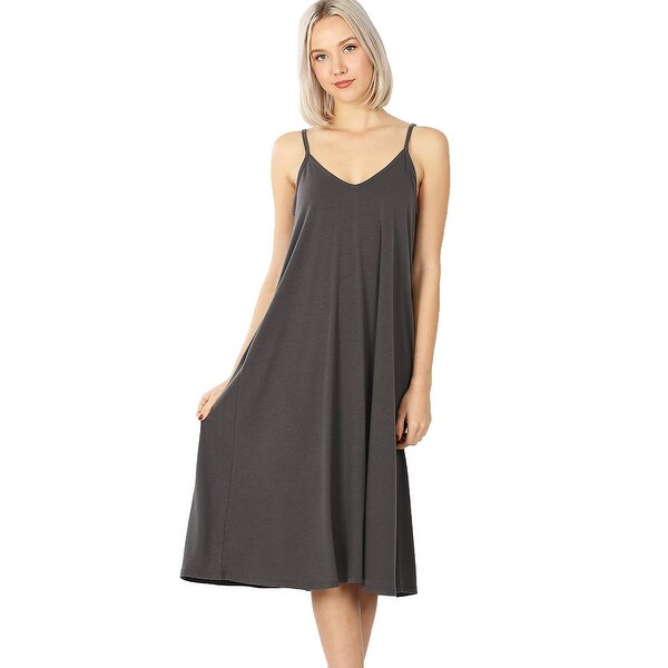 black flowy knee length dress