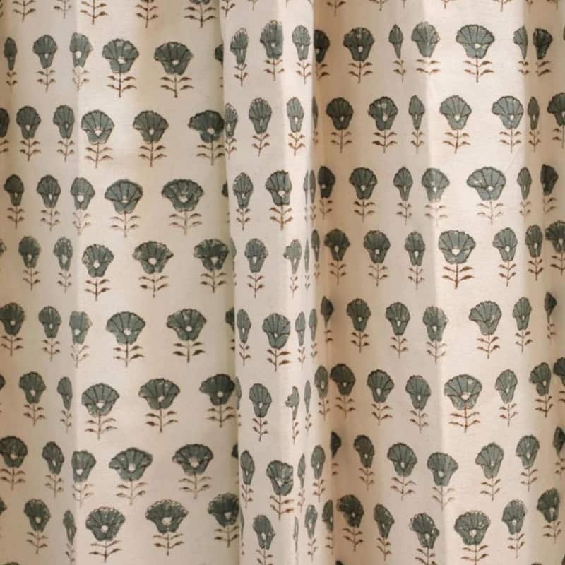 Fabdivine Handmade 2 Pleated Curtain Perfect for Hanging Window or Room Décor Floral Drape