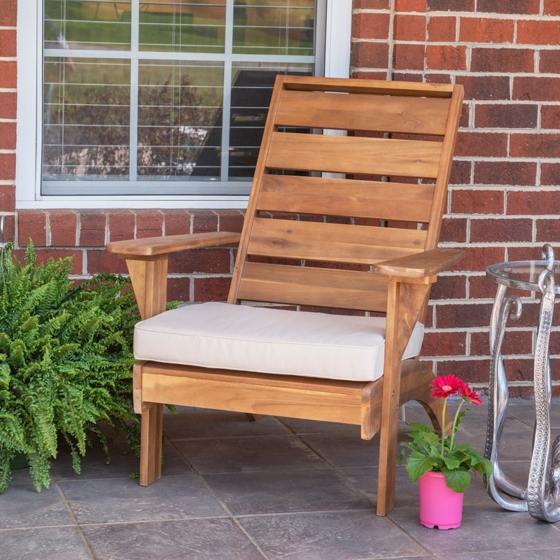 Linon Seacrest Brown Outdoor Chair with Cushion