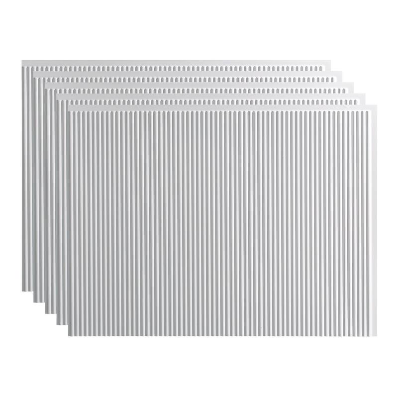 FASÄDE Rib Decorative Vinyl Backsplash Panel - 5 Pack - Gloss White