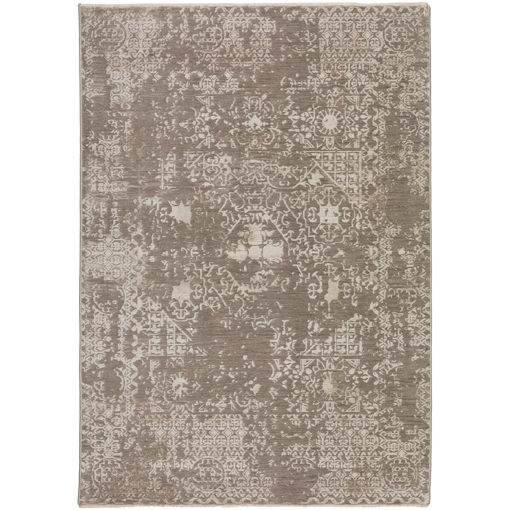 Nelson Vintage Distressed Oriental Medallion Machine Made Rug