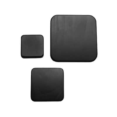 Melannco Set of 3 Black Graduated Square Wall Hooks