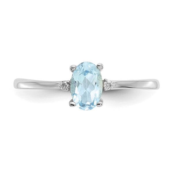 10k White Gold Polished Geniune Blue Topaz Birthstone Ring Size 6 Length Width 10k White Gold Polished Geniune Blue Topaz Birthstone Ring Size 6 Length Width