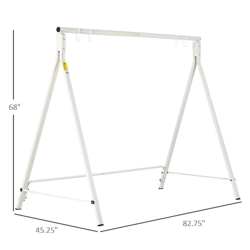 Outsunny Metal Porch Swing Stand, Heavy Duty Swing Frame, Hanging Chair Stand Only, 528 LBS Weight Capacity